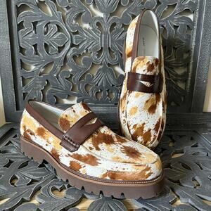 Marc Nolan Adler Lug Sole Brown Calf Hair Penny Loafers Men’s Size 11